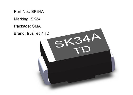 De Barrièrediode 3A 40V SMA SMB SMC van SS34A SS34B SS34 SMD Schottky