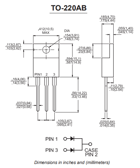 De dubbele Schottky-Diode MBR1060 MBR1060CT MBR1660CT MBR2060CT 0 van de Barrièregelijkrichter